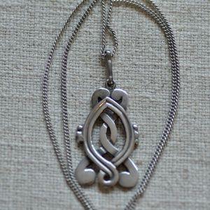 Vintage Pedro Castillo Sterling Silver Intricate Design Pendant Necklace
